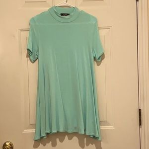 Short sleeve mock turtleneck tunic top